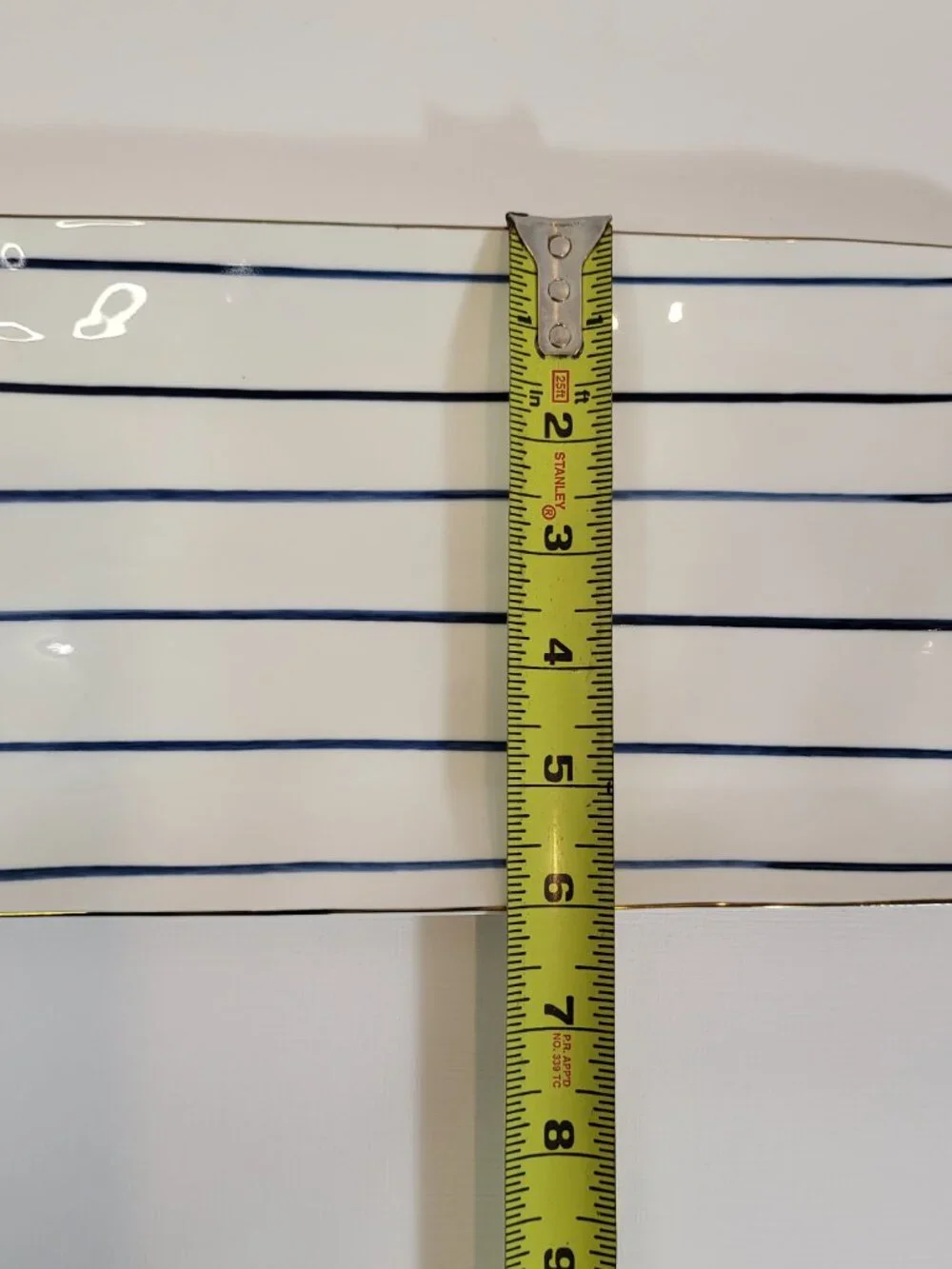 Lenox Blue Bay Stripe Porcelain Hors D'oeuvre Tray -‎ 14